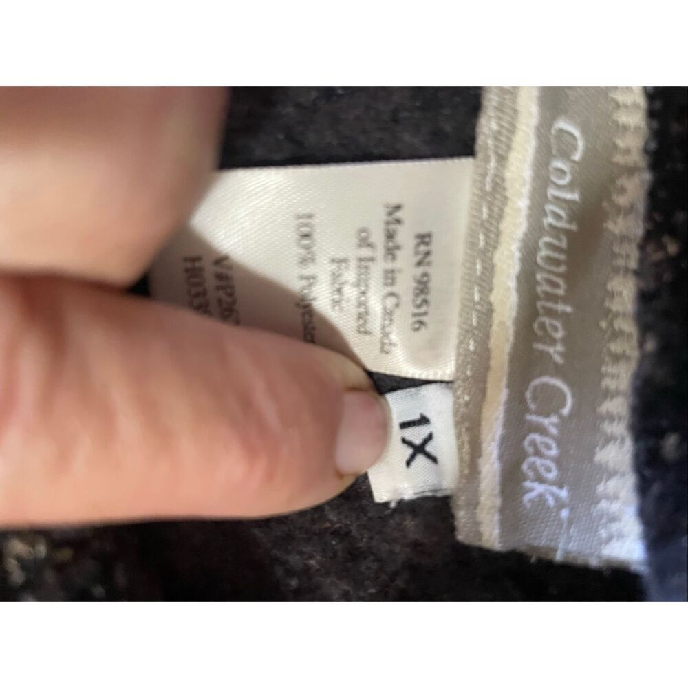 Coldwater Creek Dark Chocolate Brown Speckled Mock Collar Pullover Sweater Size - Picture 8 of 9